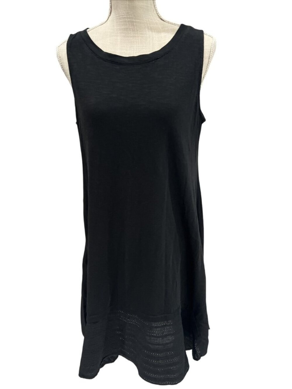 LOGO Lori Goldstein Black Sleeveless Tank Dress Size LP